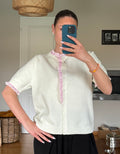 Gilet Agathe blanc et rose