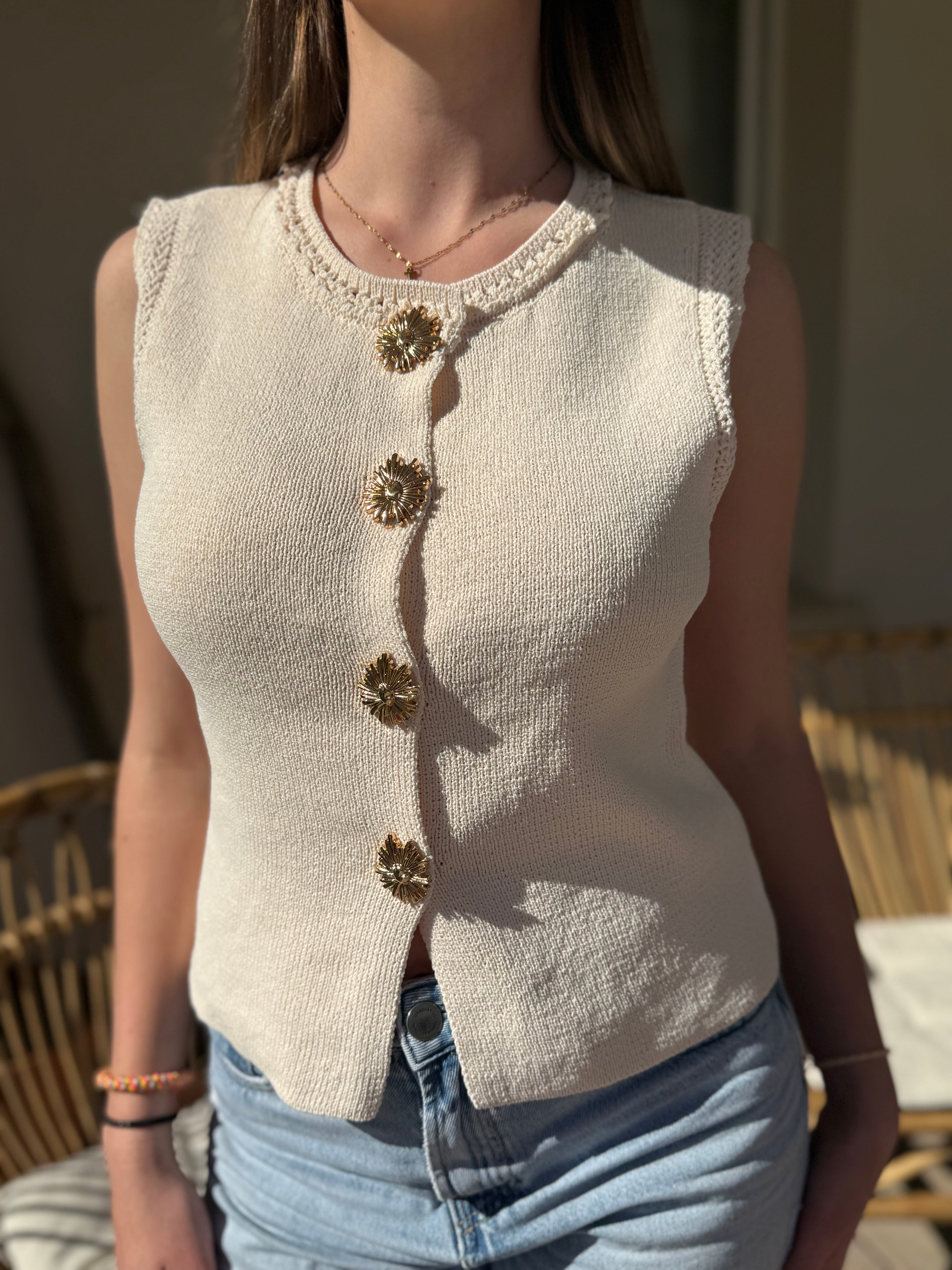 Débardeur / Gilet Laure crème
